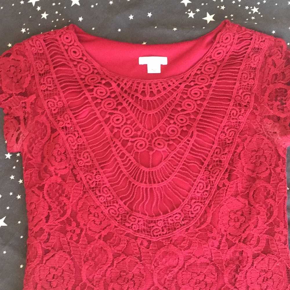 Red lace xhilaration dress